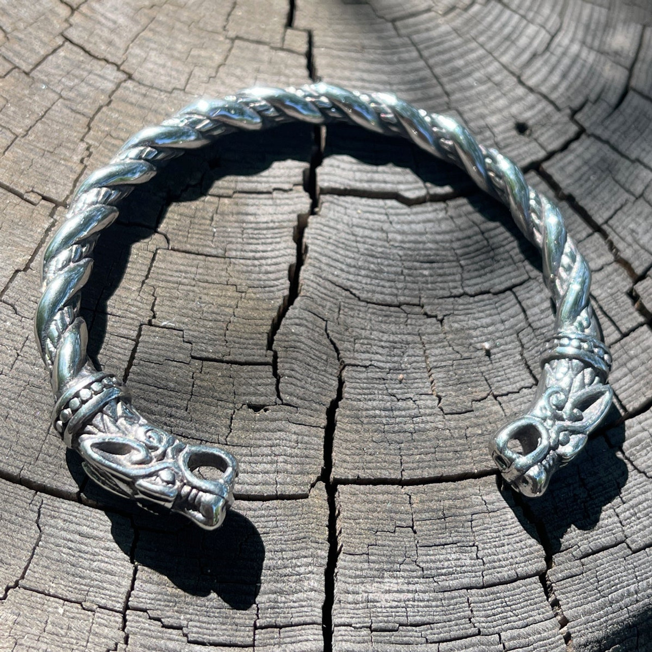 Amazon.com: 925 sterling silver Dragon bracelet ~ Heavy wide Dragon cuff  bracelet ~ Mythical Beast big Bracelet By Fantasy World: Clothing, Shoes &  Jewelry